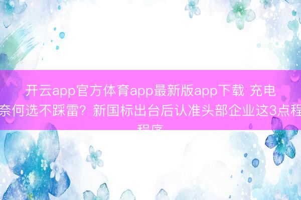 开云app官方体育app最新版app下载 充电宝奈何选不踩雷？新国标出台后认准头部企业这3点程序