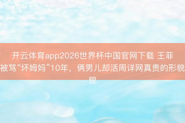 开云体育app2026世界杯中国官网下载 王菲被骂“坏姆妈”10年，俩男儿却活周详网真贵的形貌