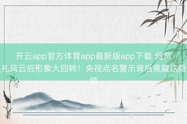 开云app官方体育app最新版app下载 何炅收礼风云后形象大回转！央视点名警示背后竟藏这隐情